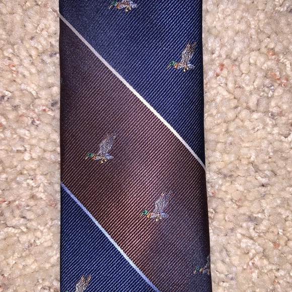 Blue and Brown Duck Tie - Picture 1 of 2